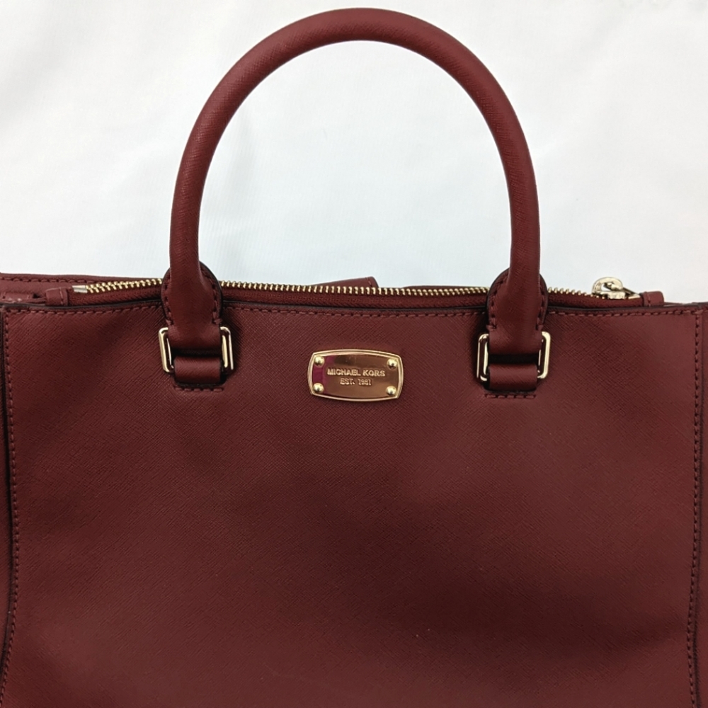 Michael Kors MK Leather Bag Reddish Brown Purse